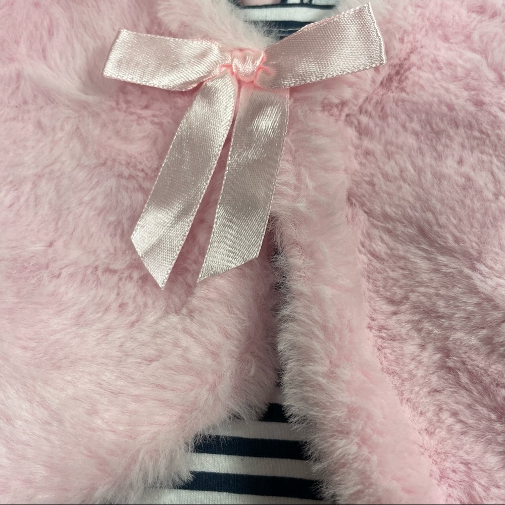 NWT Nannette pink fur vest with stripes top and jegging Size 3T - Picture 6 of 9